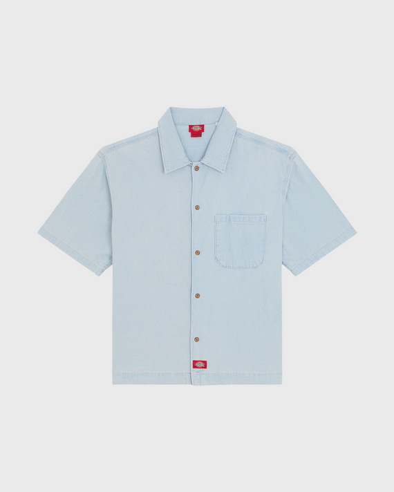 Dickies Denim Shirt SS Lichtblauw vooraanzicht los