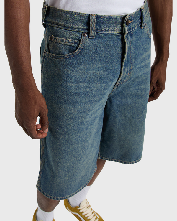 Dickies Loose Short J Khaki Blauw close up details zijkant broekzak