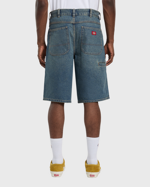 Dickies Loose Short J Khaki Blauw achterkant broekzak logo dickies