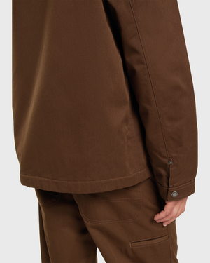 Dickies Union Barn Jacket Bruin onderaanzicht mouw jas dickies bruin