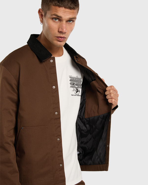 Dickies Union Barn Jacket Bruin binnenzak jas met model