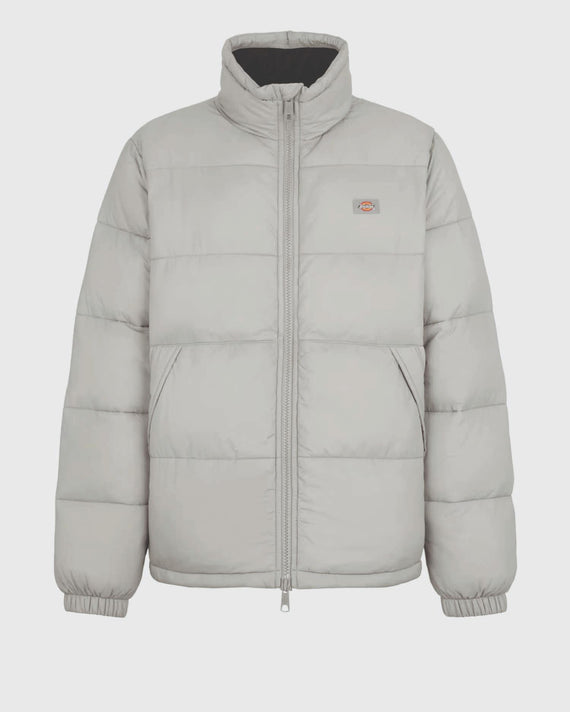 Dickies Waldenburg Pufferjas Grijs close up voorkant no model