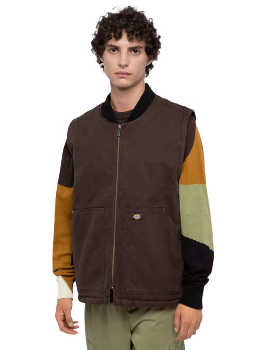 Dickies_gilet_bruin_voorkant