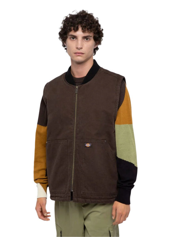 Dickies_gilet_bruin_voorkant