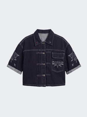 Project X Paris Damen Loose Denim Dunkelblau
