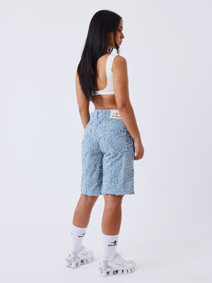 Project X Paris Dames Denim Short Cloudy achterkant short volledige outfit
