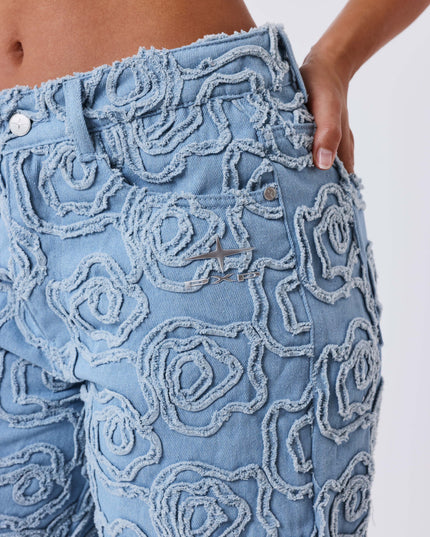 Project X Paris Dames Denim Short Cloudy logo broekzak close up