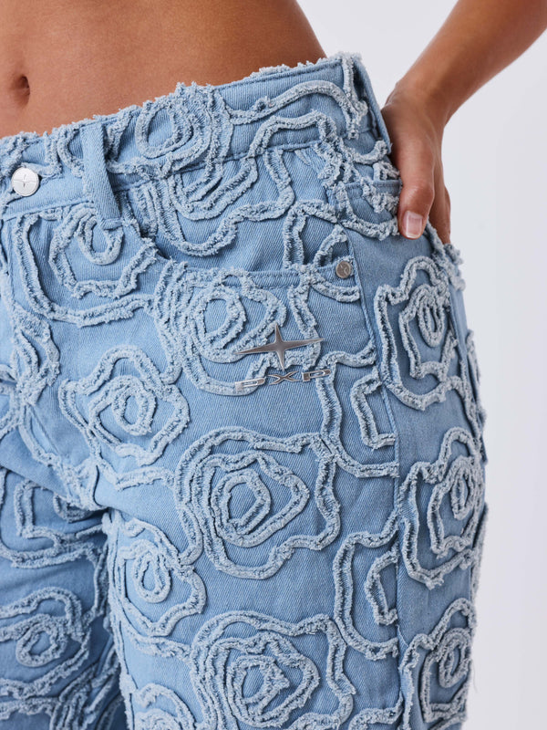 Project X Paris Dames Denim Short Cloudy logo broekzak close up
