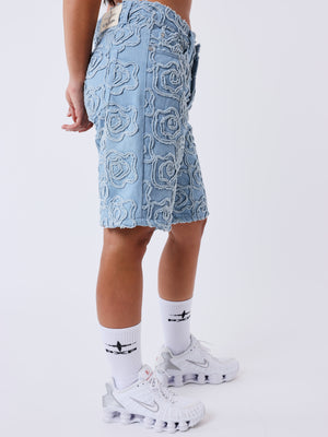 Project X Paris Dames Denim Short Cloudy zijkant broek onderkant