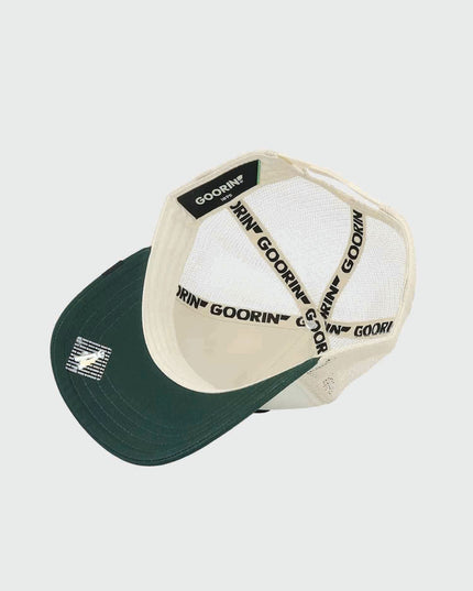 Goorin Bulletproof Trucker Cap Groen/Beige binnenkant