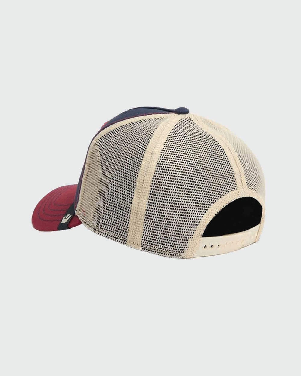 Goorin Rooster Trucker Cap Blauw/Rood zijaanzicht