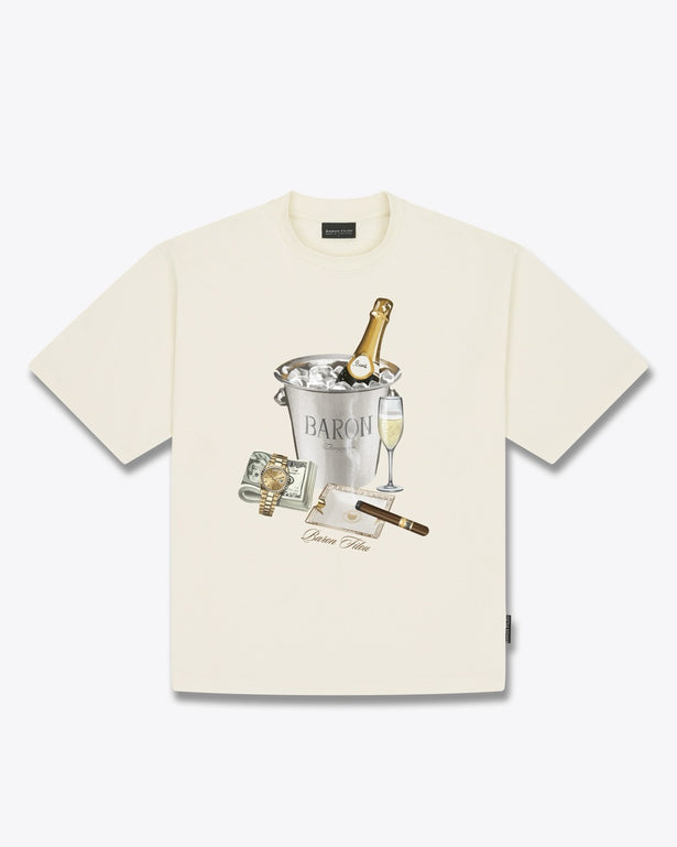 Baron Filou Backprint Baron Beach Bill T-Shirt Crème