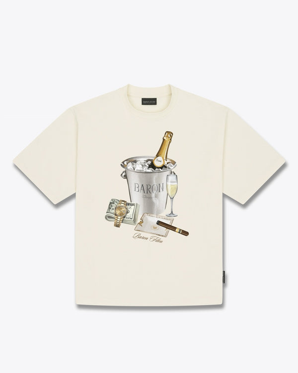Baron Filou Backprint Baron Beach Bill T-Shirt Crème