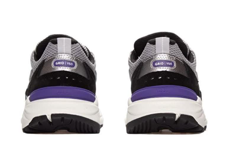 HUB Grid Dames Sneaker Grijs Zwart Zij Aanzicht