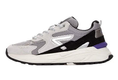 HUB Grid Dames Sneaker Grijs Zwart Zij Aanzicht