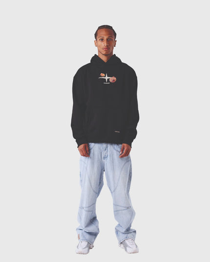 Project X Paris Gothic Roses Hoodie Zwart verre aanzicht