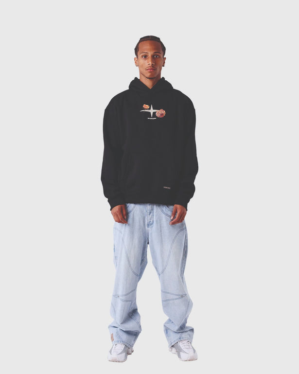 Project X Paris Gothic Roses Hoodie Zwart verre aanzicht