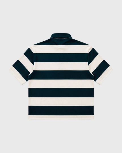 Project X Paris Loose Horizontal Stripe Polo Wit Groen