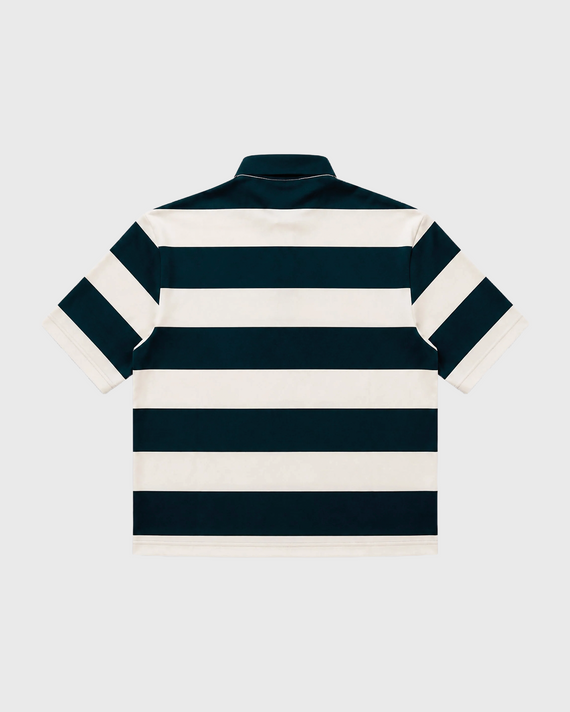 Project X Paris Loose Horizontal Stripe Polo Wit Groen