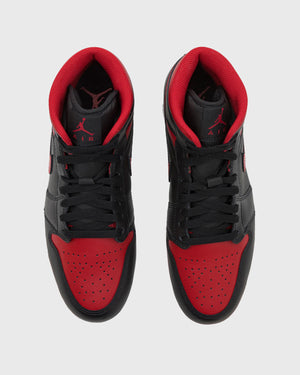Air Jordan 1 Mid Schoen Bred