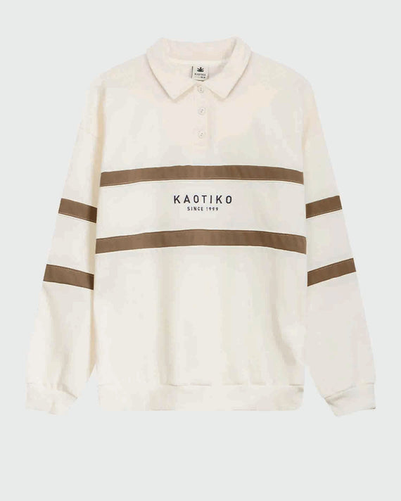 Kaotiko Crew Polo Berwin Wit / Bruin  voor