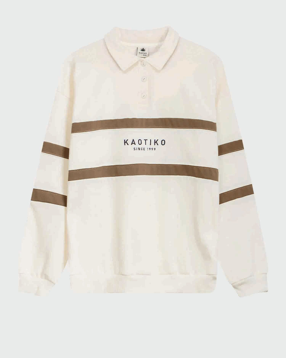 Kaotiko Crew Polo Berwin Wit / Bruin  voor