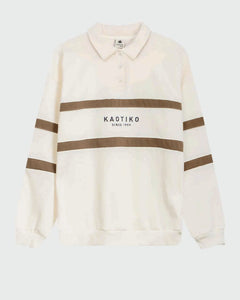 Kaotiko Crew Polo Berwin Wit / Bruin  voor