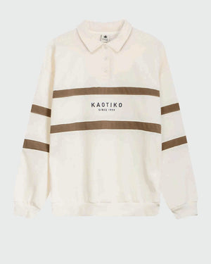 Kaotiko Crew Polo Berwin Wit / Bruin  voor