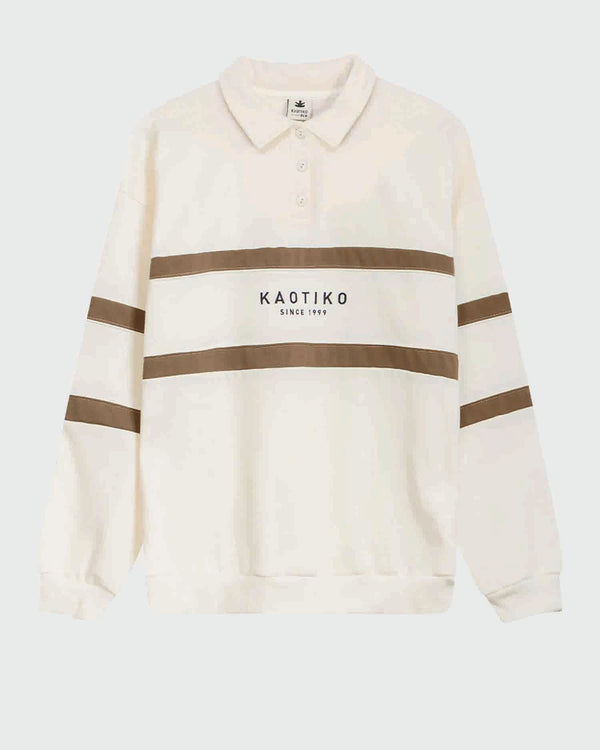 Kaotiko Crew Polo Berwin Wit / Bruin  voor