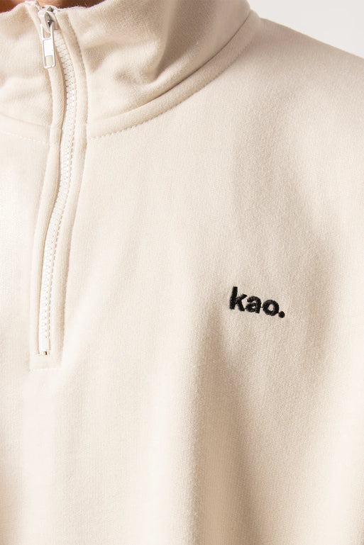 Kaotiko Walker Zip Bone Sweatshirt Off White