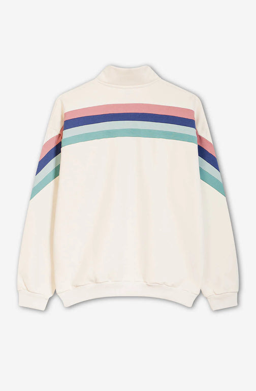 Kaotiko Walker Zip Bone Sweatshirt Off White