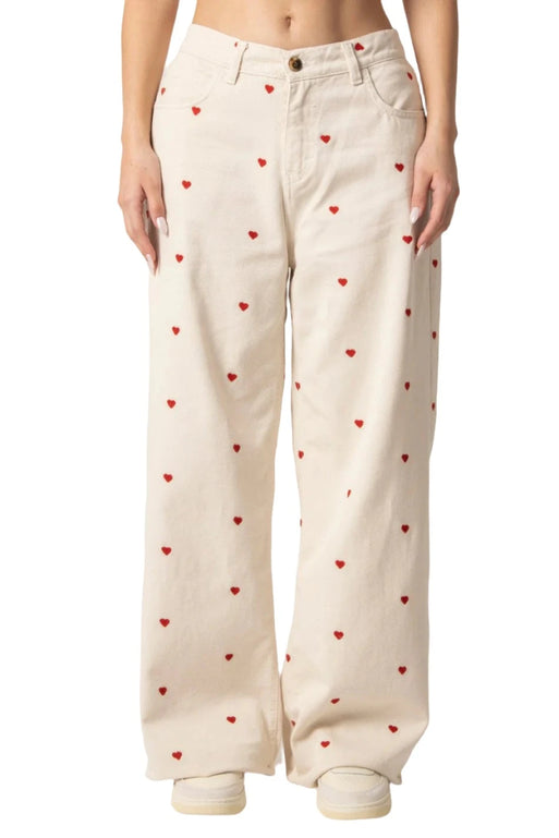 Kaotiko Pant Relaxed Multiheart voorkant op model