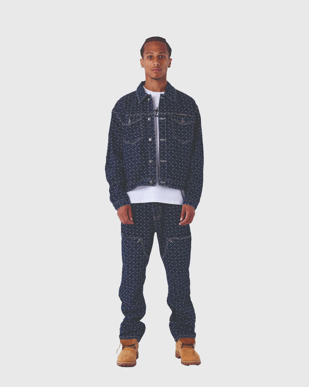 Project X Paris Pattern Denim Broek Donkerblauw model