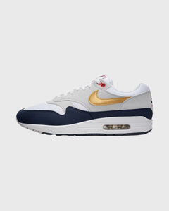Baskets Nike Air Max 1 Blanc Olympique Bleu