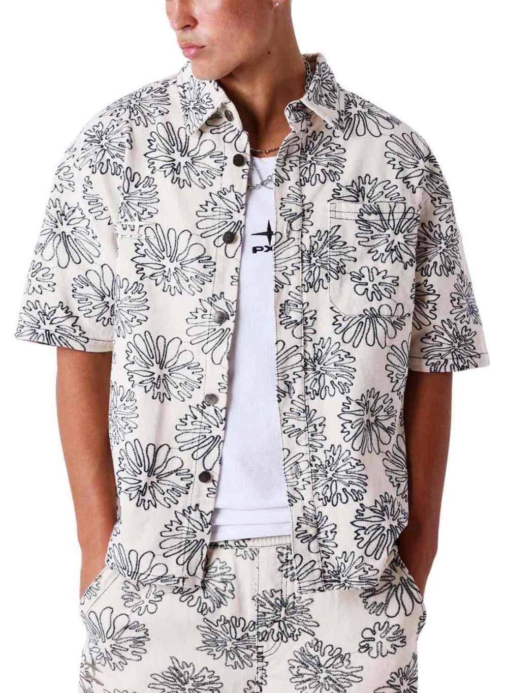 Project X Paris Street Bloom Polo Wit