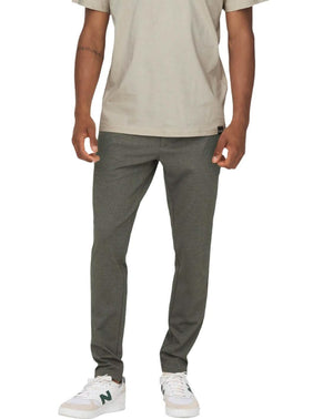 Mark Pant Herringbone Print OLive Night