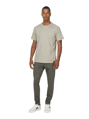 Mark Pant Herringbone Print OLive Night