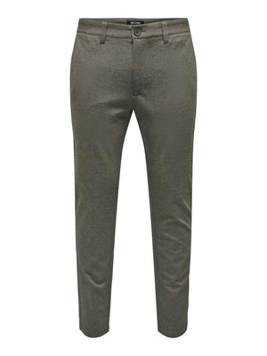 Mark Pant Herringbone Print OLive Night