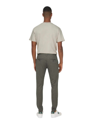 Mark Pant Herringbone Print OLive Night