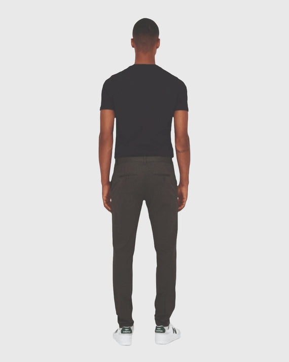 Mark Pantalon Herringbone Print Donkergrijs achter