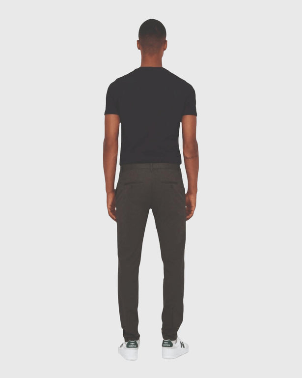 Mark Pantalon Herringbone Print Donkergrijs achter