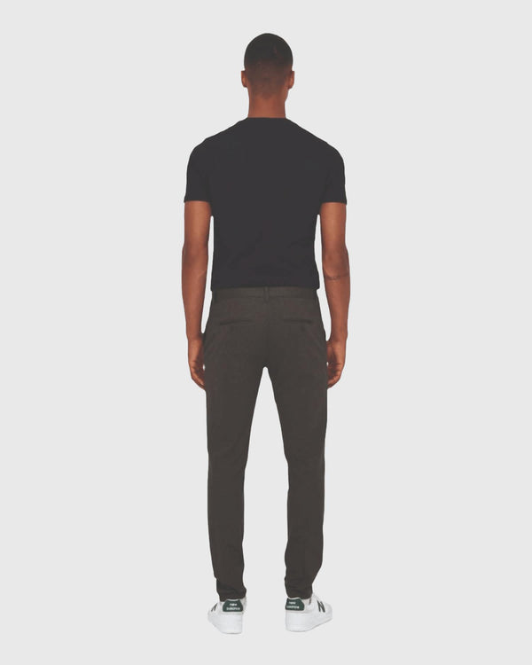 Mark Pantalon Herringbone Print Donkergrijs achter