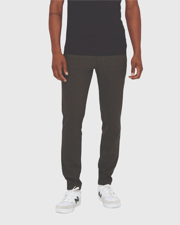 Mark Pantalon Herringbone Print Donkergrijs voor