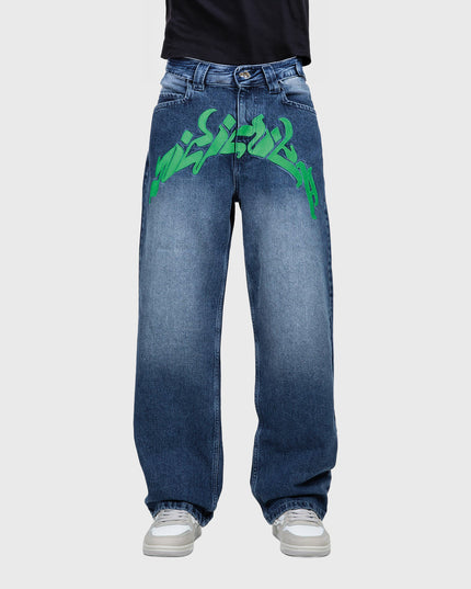 Mirage Denim Groen vooraanzicht met model