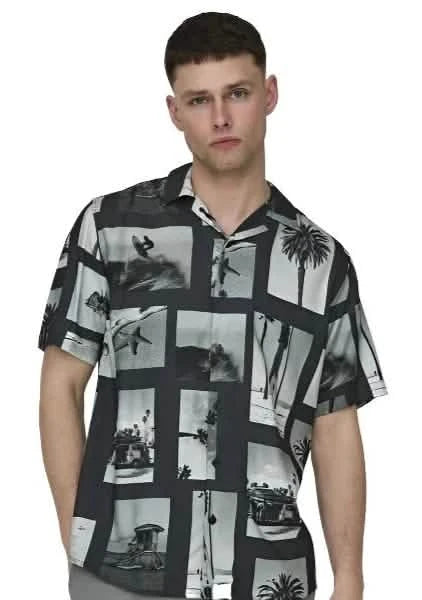 Nano Regular Viscose Shirt Schwarz 