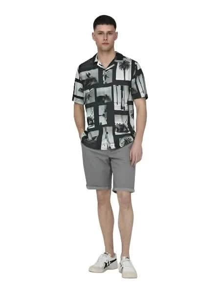 Nano Regular Viscose Shirt Schwarz 