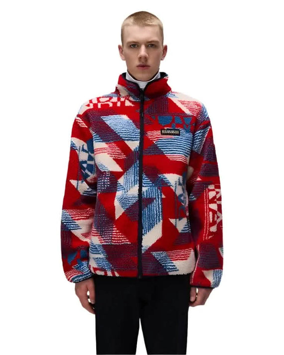 Napapijri_Teddy_Argient_Jas_Rood_voorkant_model_2