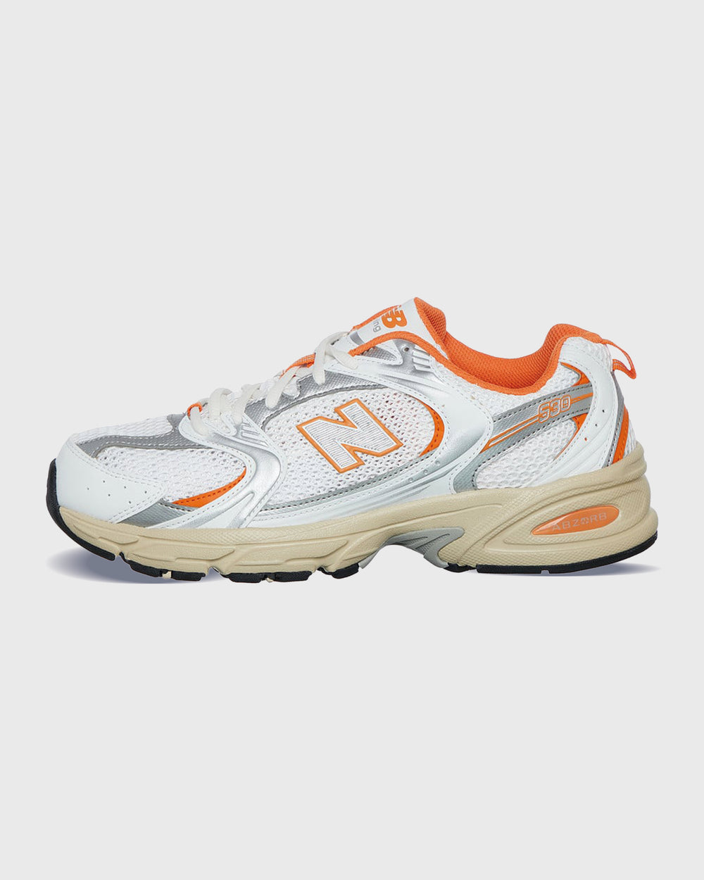 New balance 530 EB orangje wit Neus aanzicht
