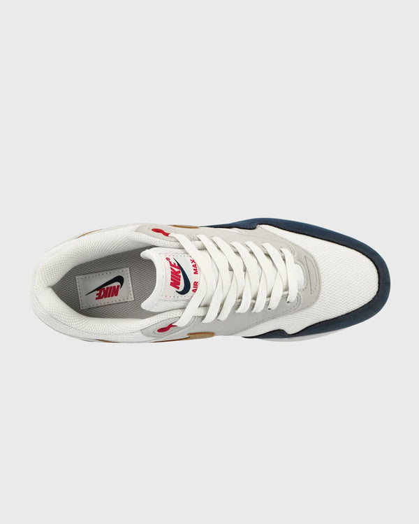Baskets Nike Air Max 1 Blanc Olympique Bleu