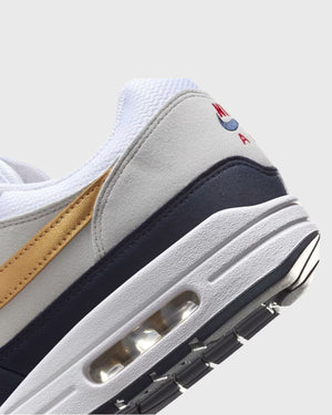 Baskets Nike Air Max 1 Blanc Olympique Bleu